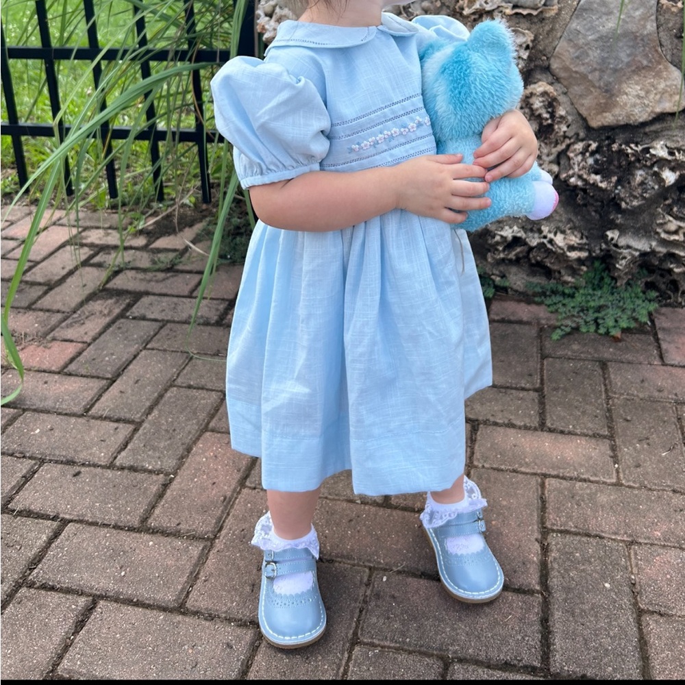 Carriage boutique vintage smocked collard dress size 24mo - Picture 4 of 10